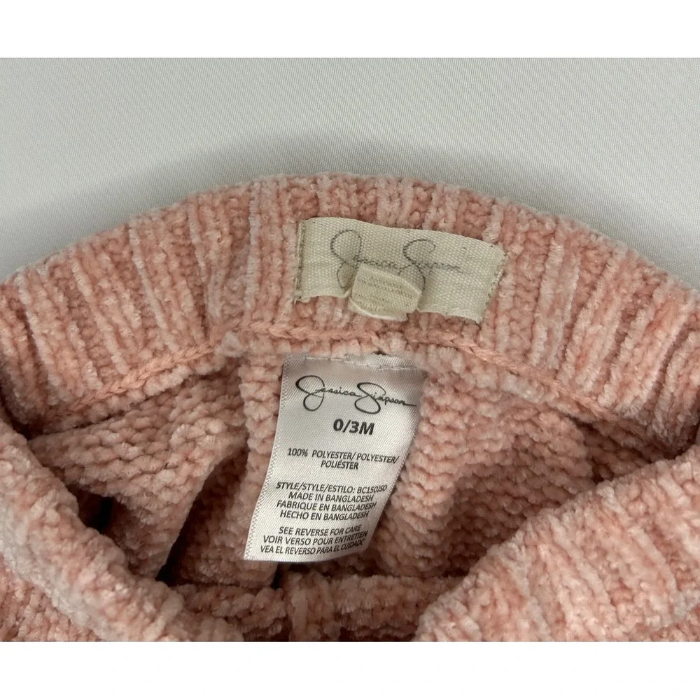 Jessica Simpson Baby Pants 0/3M‎ Pink Knit Drawstring Elastic Waist